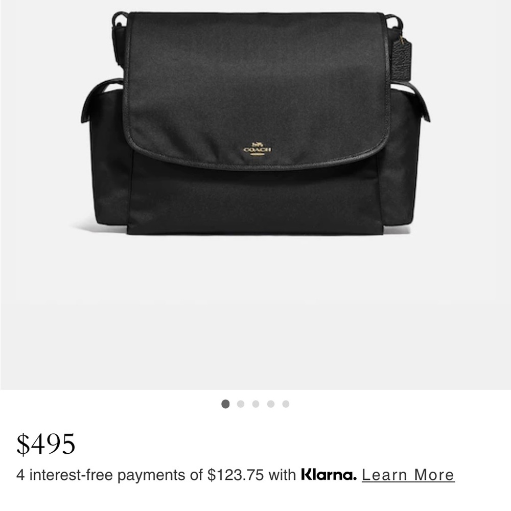 Coach baby messenger bag in black